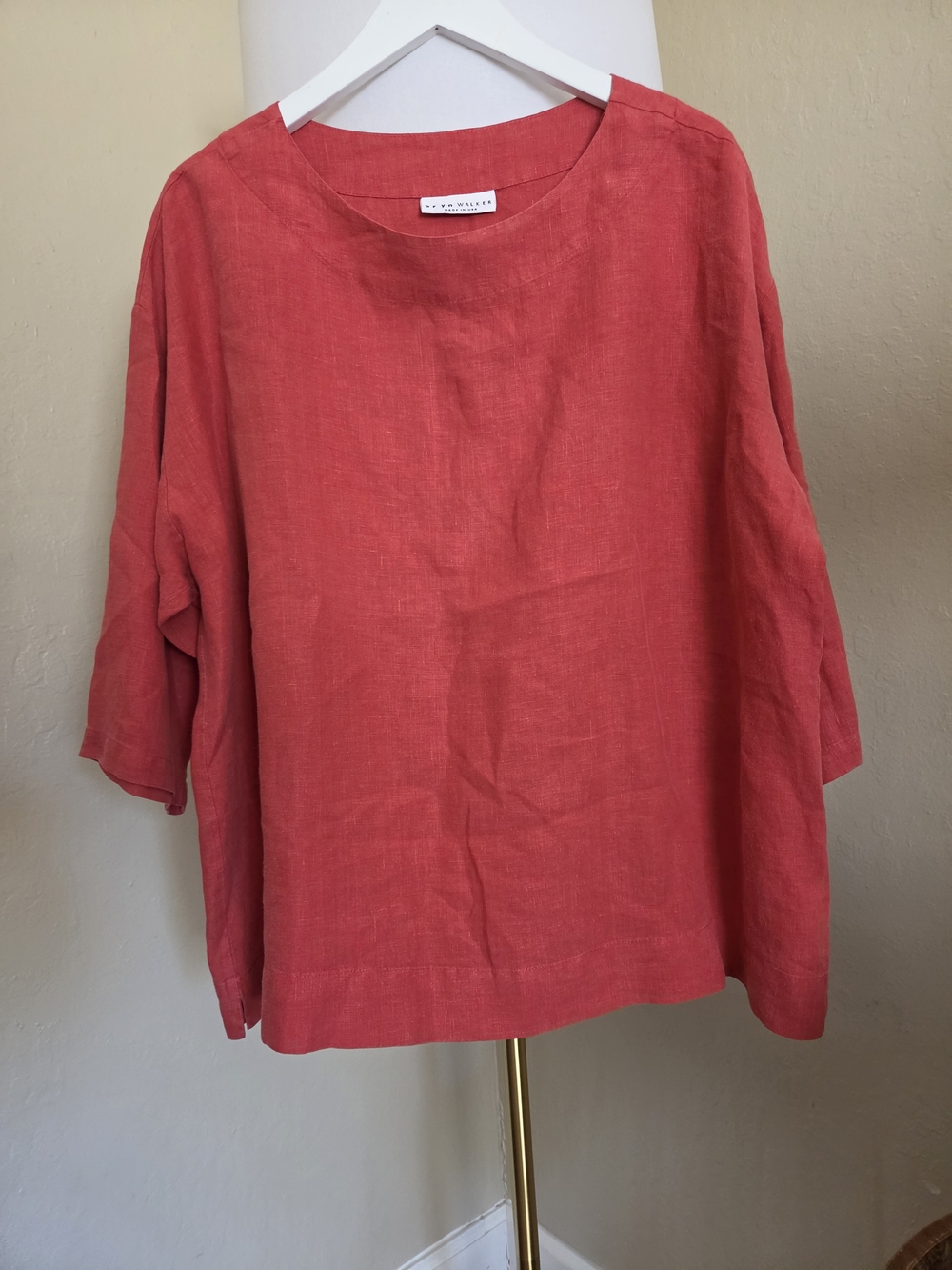 bryn Walker Rooibos Orange Linen Tunic Top XS